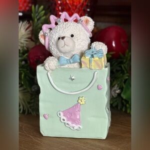 Adorable Bear Gift Bag with Pink and Blue Accents